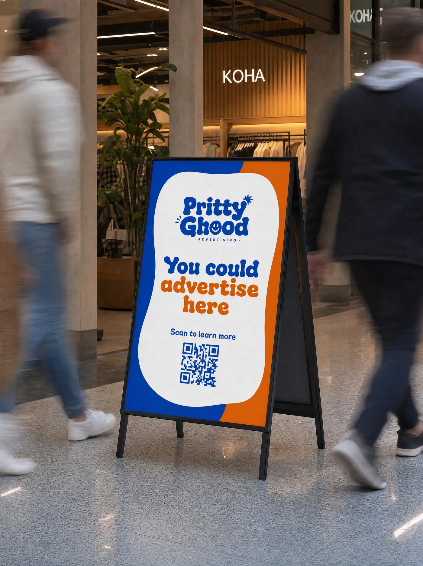 Outdoor signage example placement