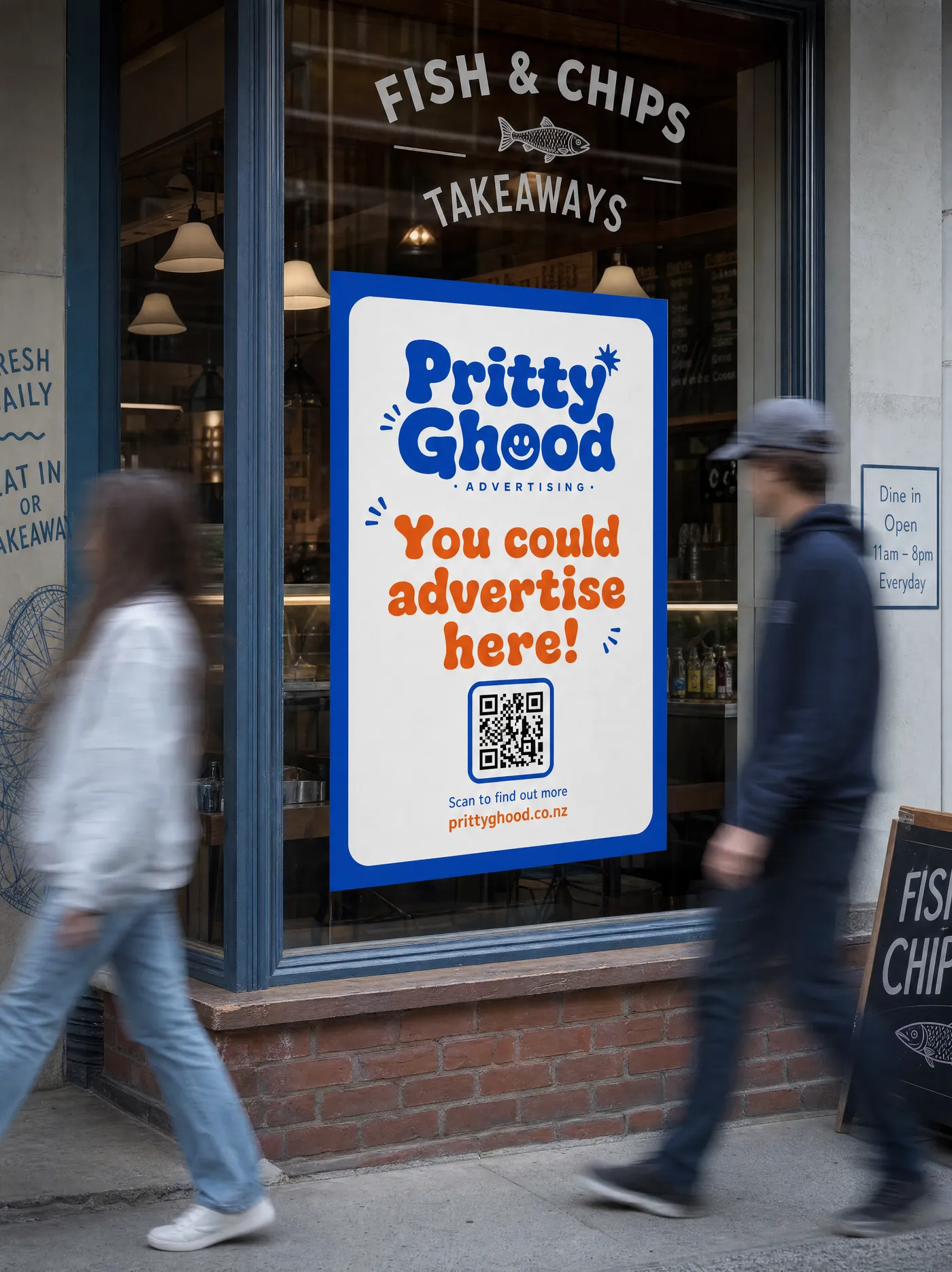Window posters example placement