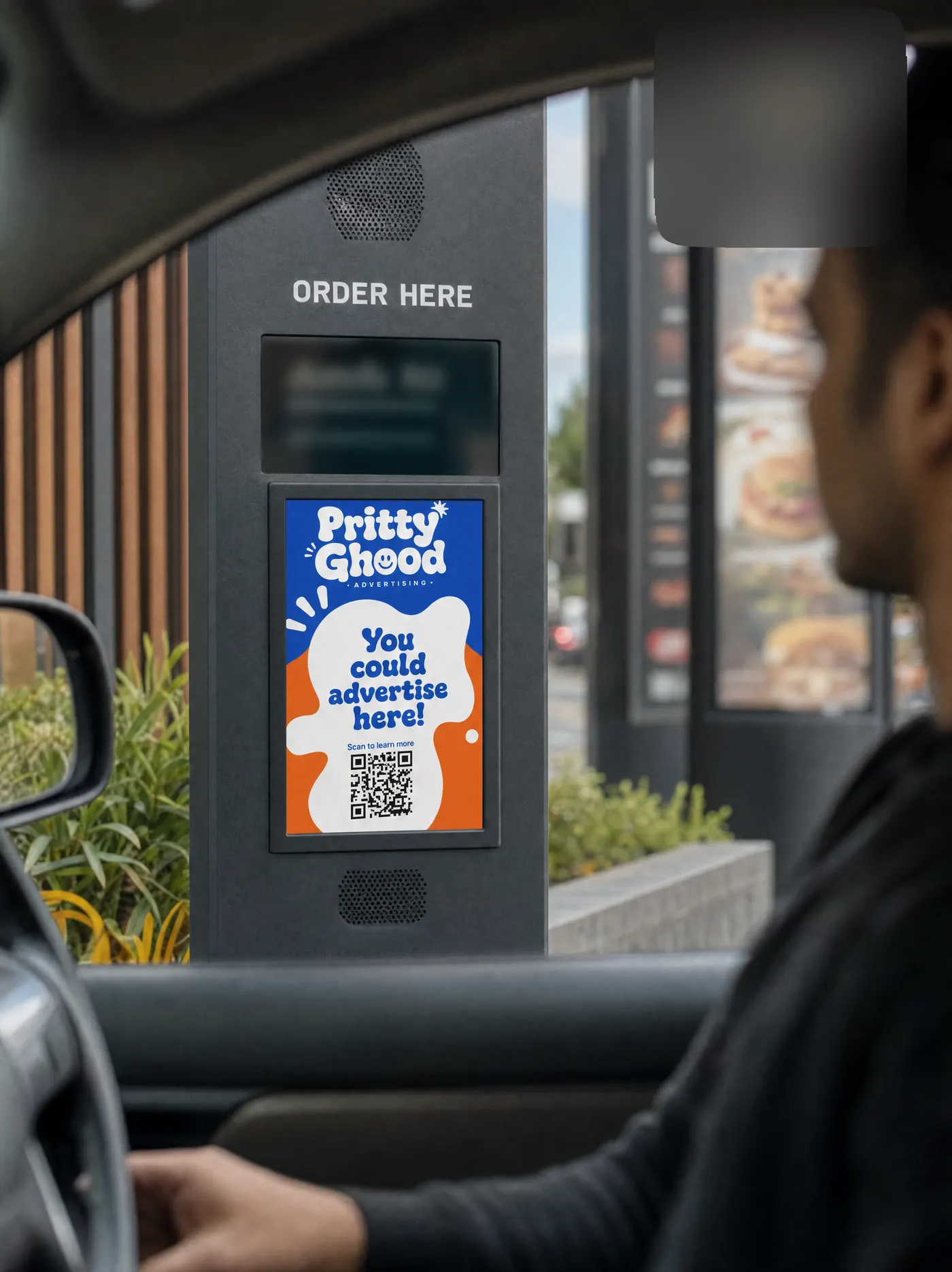 Drive-through screens example placement