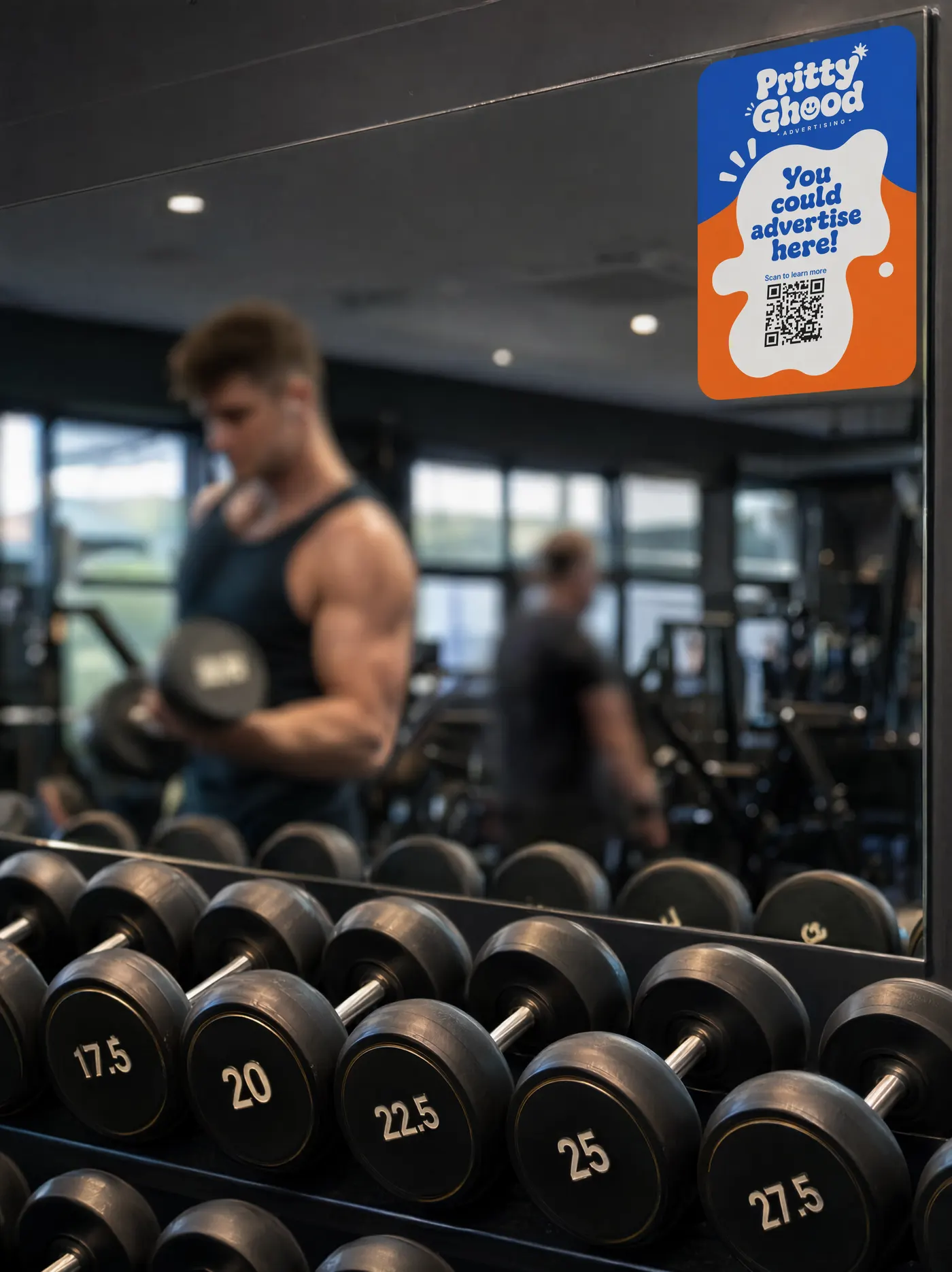 Gym mirror decals example placement