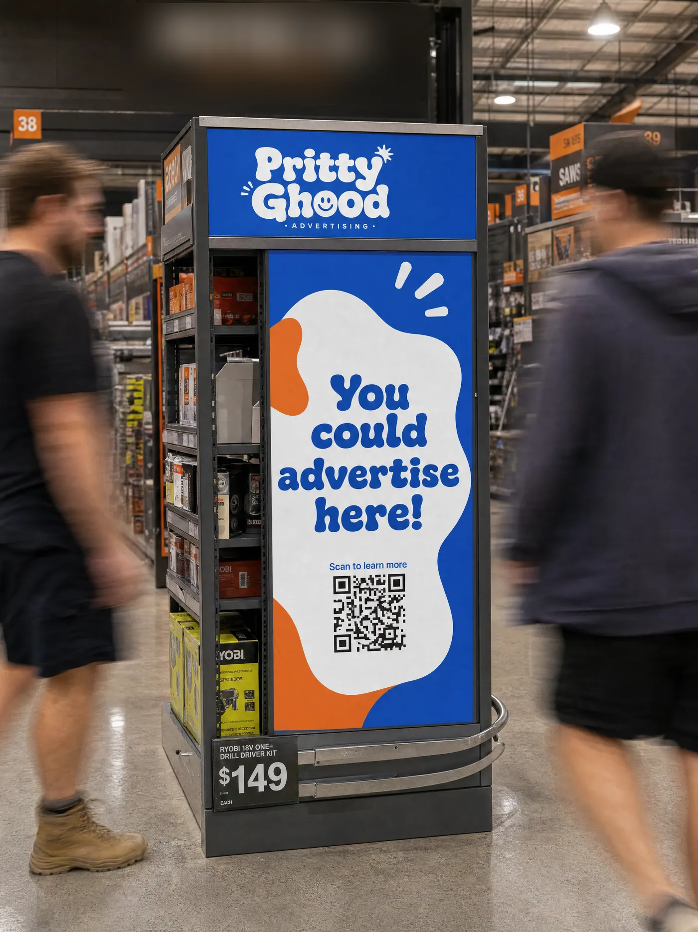 In-store screens example placement