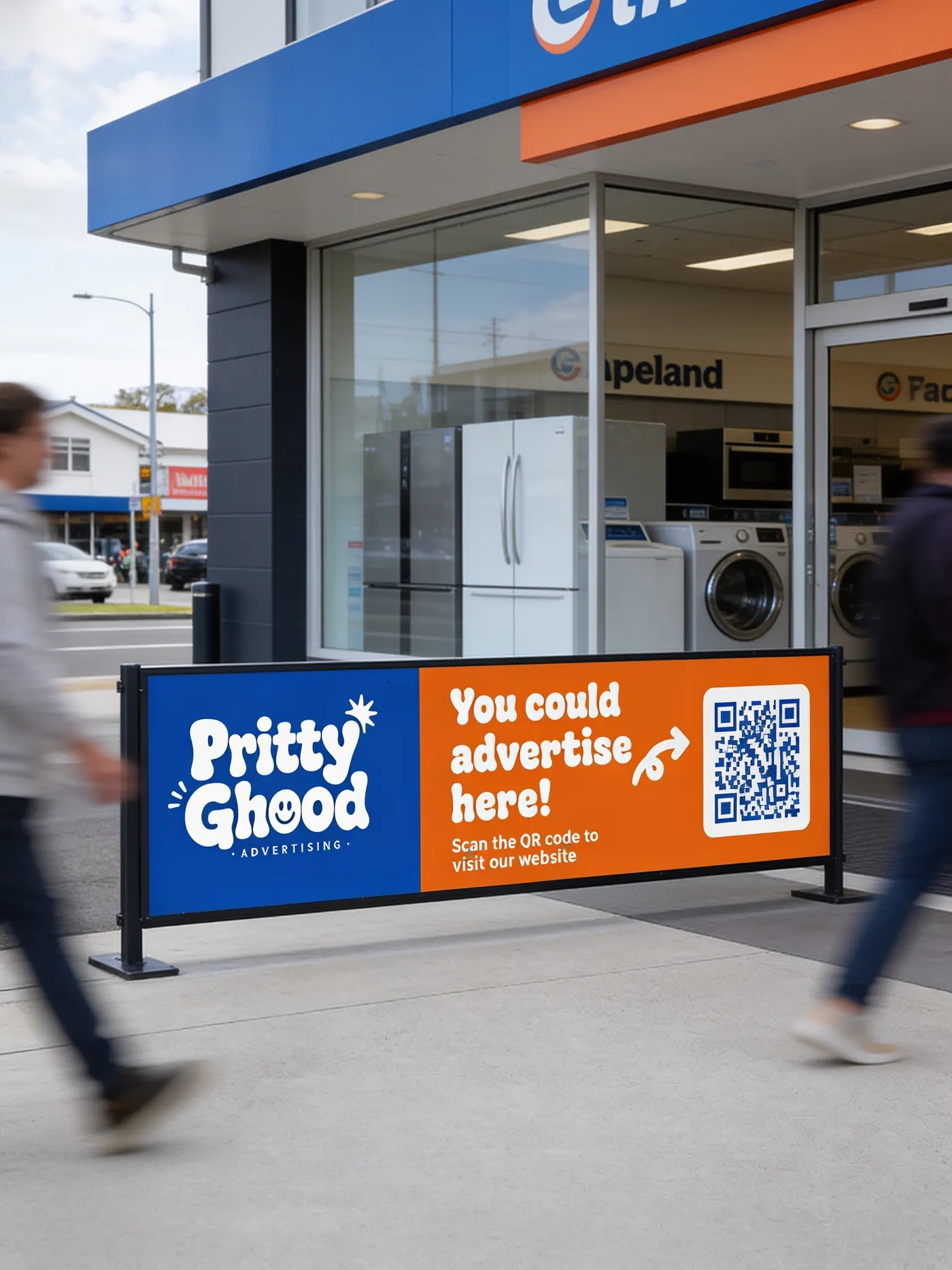 Forecourt signage example placement